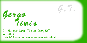 gergo timis business card